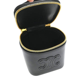 CELINE | Triomphe Black Patent Mini Vanity Case Bag