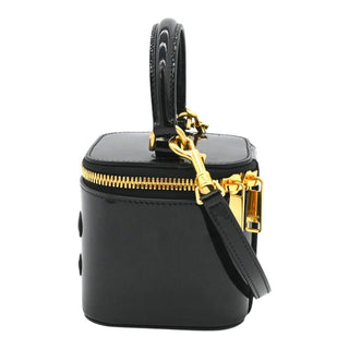 CELINE | Triomphe Black Patent Mini Vanity Case Bag