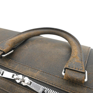 CELINE | Brown Suede Leather Boston Bag