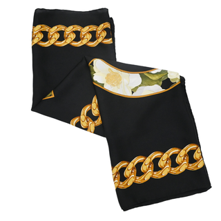 Floral CC Logo Silk Scarf