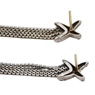 Diamond 'X' Chain Tassel Earrings