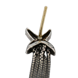 Diamond 'X' Chain Tassel Earrings