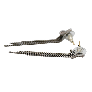 Diamond 'X' Chain Tassel Earrings