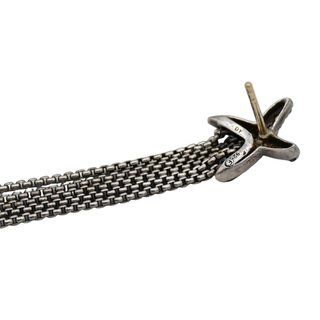 Diamond 'X' Chain Tassel Earrings