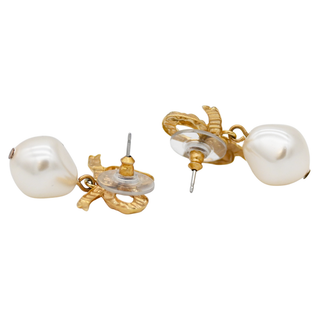 Khloe Bow Pearl Drop Earrings