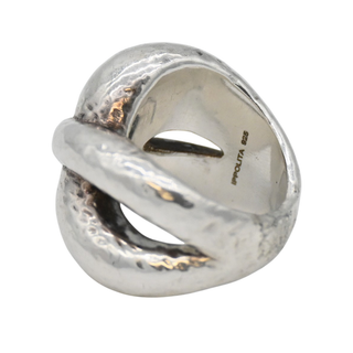 Hammered Sterling Silver Crossover Ring