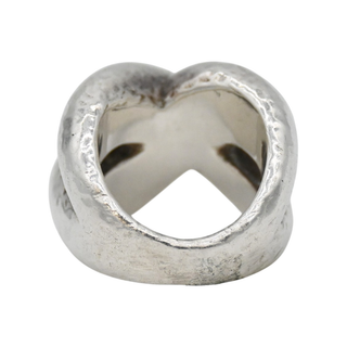 Hammered Sterling Silver Crossover Ring