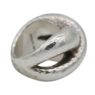 Hammered Sterling Silver Crossover Ring