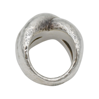 Hammered Sterling Silver Crossover Ring