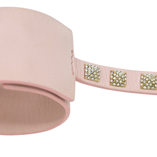 Light Pink Rockstud Leather Wrap Bracelet