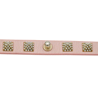 VALENTINO GARAVANI | Light Pink Rockstud Leather Wrap Bracelet