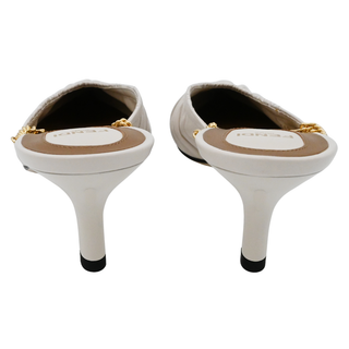 Ivory Ruched Pointed Mules
