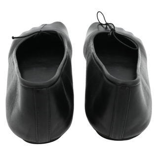 Black Anatomic Toe Leather Flats