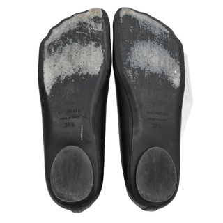 Black Anatomic Toe Leather Flats