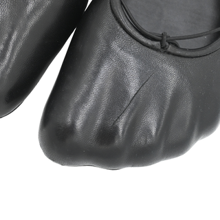 Black Anatomic Toe Leather Flats