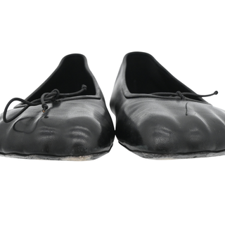 Black Anatomic Toe Leather Flats