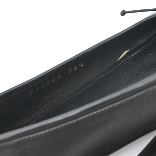 Black Anatomic Toe Leather Flats