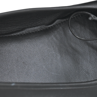Black Anatomic Toe Leather Flats