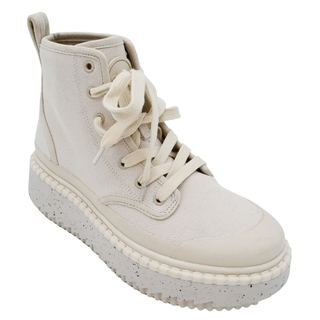Cream Canvas High-Top Sneakers