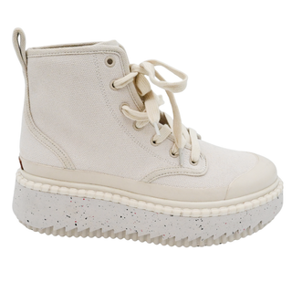 Cream Canvas High-Top Sneakers