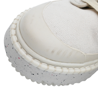 Cream Canvas High-Top Sneakers