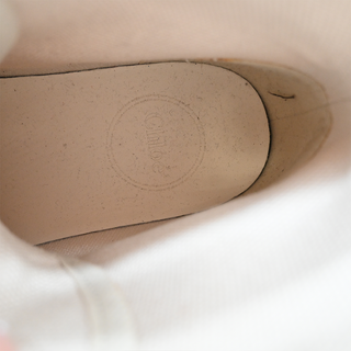 Cream Canvas High-Top Sneakers