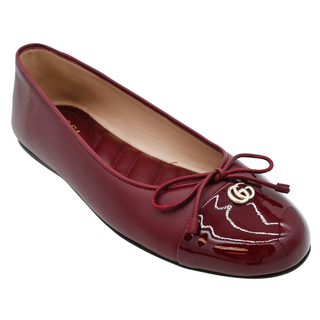 Burgundy Leather GG Flats