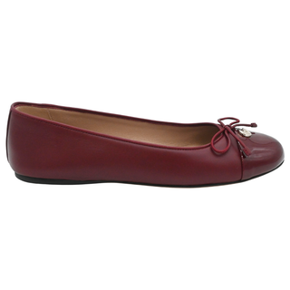 Burgundy Leather GG Flats