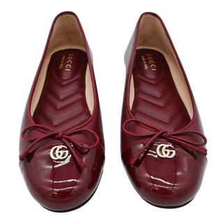 Burgundy Leather GG Flats