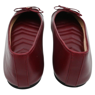 Burgundy Leather GG Flats