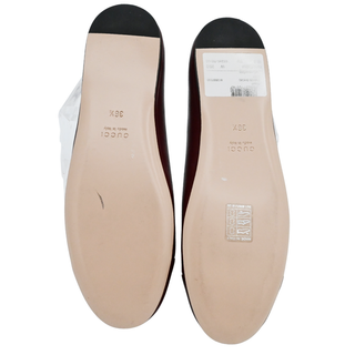 Burgundy Leather GG Flats