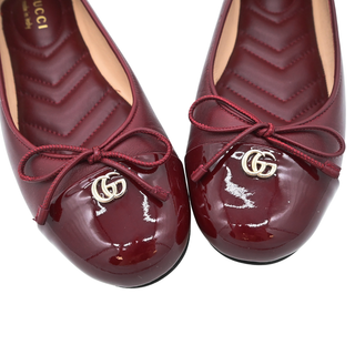 Burgundy Leather GG Flats