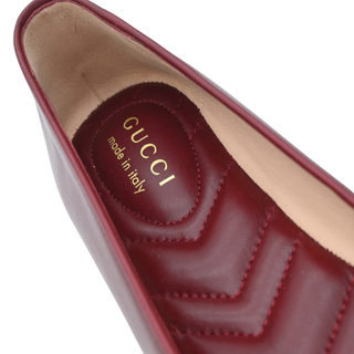 Burgundy Leather GG Flats