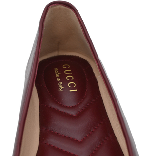 Burgundy Leather GG Flats