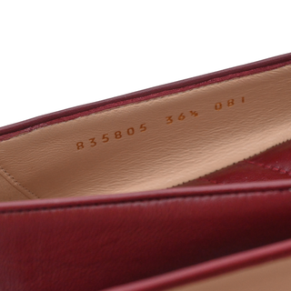 Burgundy Leather GG Flats
