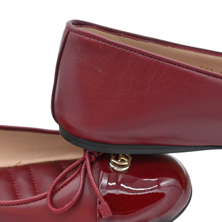 Burgundy Leather GG Flats