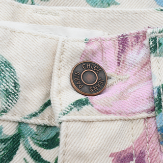 CHLOE | Grizzled Blue Floral Straight-Leg Jeans