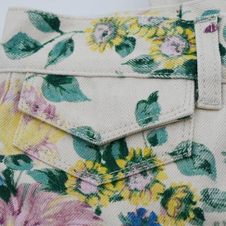 CHLOE | Grizzled Blue Floral Straight-Leg Jeans