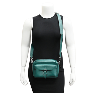 Dark Teal Leather Camera Bag