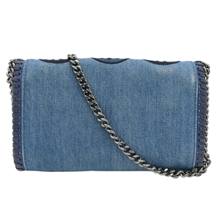 Eco Denim Embroidered Zigarette Falabella Crossbody Bag