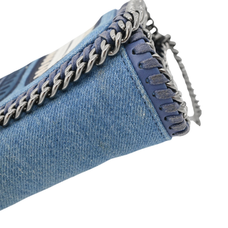 Eco Denim Embroidered Zigarette Falabella Crossbody Bag