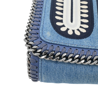 Eco Denim Embroidered Zigarette Falabella Crossbody Bag