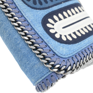 Eco Denim Embroidered Zigarette Falabella Crossbody Bag