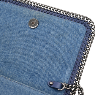 Eco Denim Embroidered Zigarette Falabella Crossbody Bag