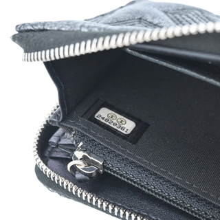 Metallic Leather Star Zip Around Wallet