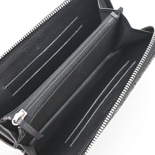 Metallic Leather Star Zip Around Wallet