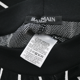 BALMAIN | Black & White Striped Knit Pants