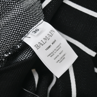BALMAIN | Black & White Striped Knit Pants