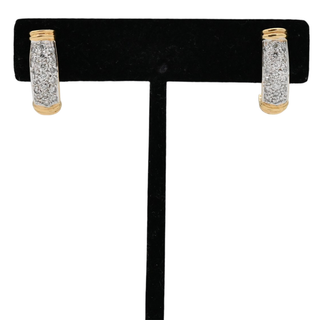 &nbsp; | 18K Yellow Gold Diamond J Hoop Earrings