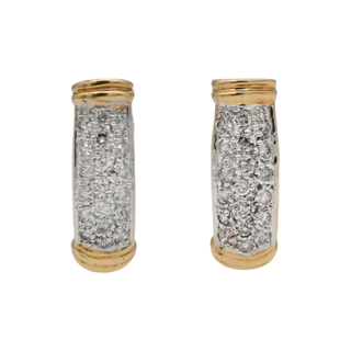 &nbsp; | 18K Yellow Gold Diamond J Hoop Earrings